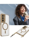 Newface Samsung Galaxy S24 FE Kılıf Enka Magsafe Silikon Kılıf - Şeffaf