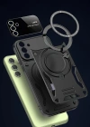 Newface Samsung Galaxy S24 FE Kılıf Joy Lens Standlı Kapak - Mor