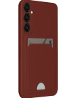 Newface Samsung Galaxy S24 FE Kılıf Kelvin Kartvizitli Silikon - Bordo