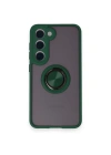 Newface Samsung Galaxy S24 FE Kılıf Montreal Yüzüklü Silikon Kapak - Yeşil