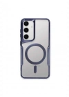 Newface Samsung Galaxy S24 Kılıf Boyi Magsafe Silikon Kapak - Lacivert