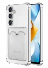 Newface Samsung Galaxy S24 Kılıf Kart Şeffaf Silikon - Şeffaf