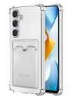 Newface Samsung Galaxy S24 Kılıf Kart Şeffaf Silikon - Şeffaf