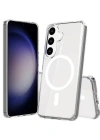 Newface Samsung Galaxy S24 Kılıf Magneticsafe Şeffaf Silikon - Şeffaf
