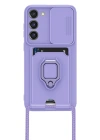 Newface Samsung Galaxy S24 Plus Kılıf Zuma Kartvizitli Yüzüklü Silikon - Lila