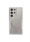 Newface Samsung Galaxy S24 Ultra Kılıf Boyi Magsafe Silikon Kapak - Gümüş