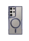 Newface Samsung Galaxy S24 Ultra Kılıf Boyi Magsafe Silikon Kapak - Lacivert