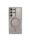 Newface Samsung Galaxy S24 Ultra Kılıf Boyi Magsafe Silikon Kapak - Titan Gri