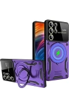 Newface Samsung Galaxy S24 Ultra Kılıf Joy Lens Standlı Kapak - Mor