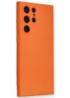 Newface Samsung Galaxy S24 Ultra Kılıf Nano içi Kadife Silikon - Turuncu