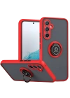 Newface Samsung Galaxy S25 FE Montreal Yüzüklü Silikon Kapak - Kırmızı