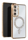 Newface Samsung Galaxy S25 Kılıf Joke Simli Magneticsafe Kılıf - Gold