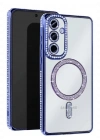 Newface Samsung Galaxy S25 Kılıf Joke Simli Magneticsafe Kılıf - Mavi