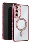 Newface Samsung Galaxy S25 Kılıf Joke Simli Magneticsafe Kılıf - Pembe