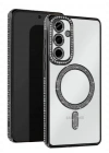 Newface Samsung Galaxy S25 Kılıf Joke Simli Magneticsafe Kılıf - Siyah