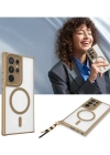 Newface Samsung Galaxy S25 Ultra Kılıf Enka Magsafe Silikon Kılıf - Şeffaf