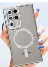 Newface Samsung Galaxy S25 Ultra Kılıf Joke Simli Magneticsafe Kılıf - Mavi