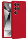 Newface Samsung Galaxy S25 Ultra Kılıf Nano içi Kadife Silikon - Kırmızı