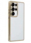 Newface Samsung Galaxy S25 Ultra Kılıf Razer Lensli Silikon - Gold