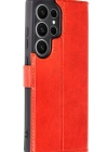 Newface Samsung Galaxy S25 Ultra Kılıf Trend S Plus Kapaklı Kılıf - Kırmızı