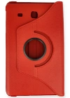 Newface Samsung Galaxy T560 Tab E 9.7 Kılıf 360 Tablet Deri Kılıf - Kırmızı