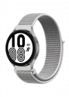 Newface Samsung Galaxy Watch 4 Hasırlı Cırtcırtlı Kordon - Beyaz