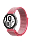 Newface Samsung Galaxy Watch 4 Hasırlı Cırtcırtlı Kordon - Pembe