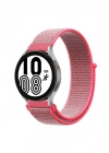 Newface Samsung Galaxy Watch 4 Hasırlı Cırtcırtlı Kordon - Pembe