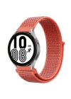 Newface Samsung Galaxy Watch 4 Hasırlı Cırtcırtlı Kordon - Turuncu
