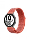 Newface Samsung Galaxy Watch 4 Hasırlı Cırtcırtlı Kordon - Turuncu