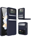 Newface Samsung Galaxy Z Flip 4 Kılıf Belt Flip Kapak - Lacivert