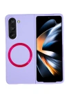 Newface Samsung Galaxy Z Fold 5 Kılıf Mata Fold Kapak - Lila