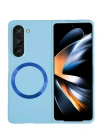 Newface Samsung Galaxy Z Fold 5 Kılıf Mata Fold Kapak - Sierra Blue