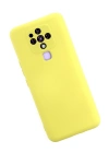 Newface Tecno Camon 16 Kılıf Nano içi Kadife Silikon - Sarı