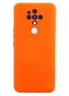Newface Tecno Camon 16 Kılıf Nano içi Kadife Silikon - Turuncu