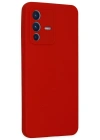 Newface Vivo V23 5G Kılıf Nano içi Kadife Silikon - Kırmızı