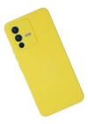 Newface Vivo V23 5G Kılıf Nano içi Kadife Silikon - Sarı