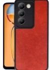 Newface Vivo V30 Lite 4G Kılıf Aras Deri Kapak - Kırmızı