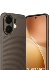 Newface Vivo V60 5G Auto Focus Karbon Kapak - Kahverengi