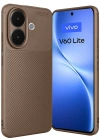 Newface Vivo V60 Lite Auto Focus Karbon Kapak - Kahverengi