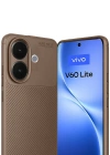 Newface Vivo V60 Lite Auto Focus Karbon Kapak - Kahverengi