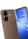Newface Vivo V60 Lite Auto Focus Karbon Kapak - Kahverengi