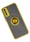 Newface Vivo Y11S Kılıf Montreal Yüzüklü Silikon Kapak - Sarı