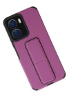 Newface Vivo Y16 Kılıf Mega Standlı Silikon - Mor