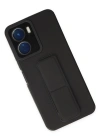 Newface Vivo Y16 Kılıf Mega Standlı Silikon - Siyah