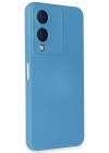 Newface Vivo Y17S Kılıf Nano içi Kadife Silikon - Mavi