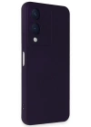 Newface Vivo Y17S Kılıf Nano içi Kadife Silikon - Mor