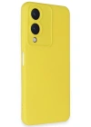 Newface Vivo Y17S Kılıf Nano içi Kadife Silikon - Sarı