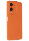 Newface Vivo Y17S Kılıf Nano içi Kadife Silikon - Turuncu