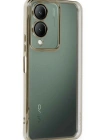 Newface Vivo Y17S Kılıf Razer Lensli Silikon - Gold